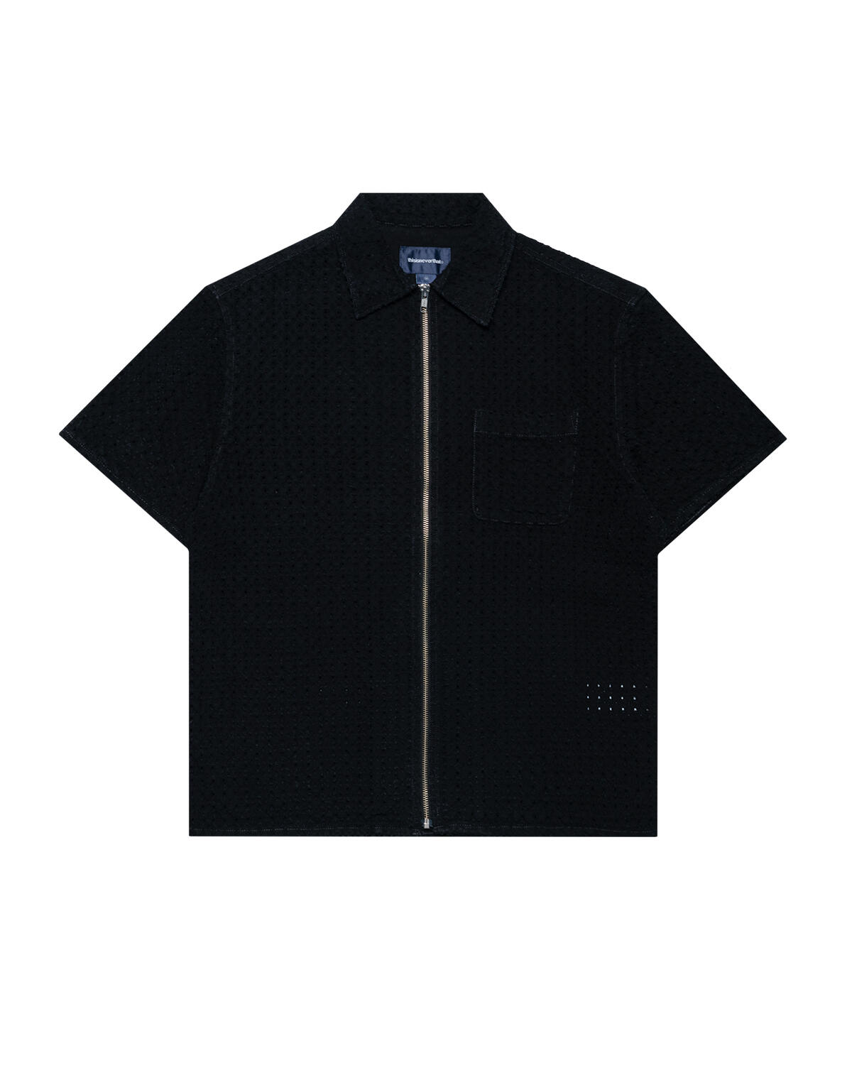 大注目 thisisneverthat Damaged Denim Zip S/S Shirt | TN250DSHTS01 トップス